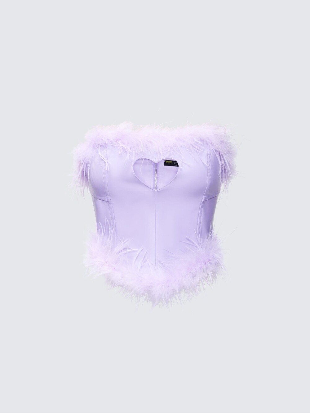 Finesse Abrielle Purple Cut Out Feather Corset Top/Purple/Size Xs.